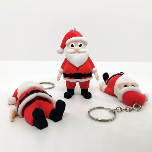 Flexible Mini Santa Keychain