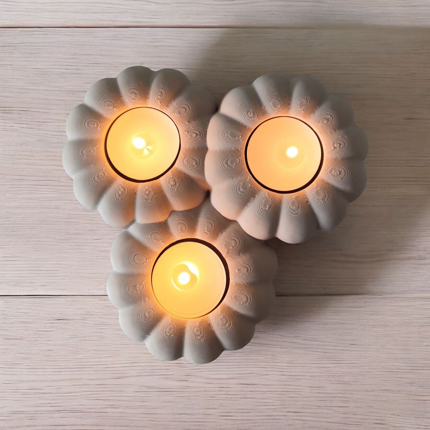 Autumn Pumpkin Tealight Holder - Single (3 Tealights)