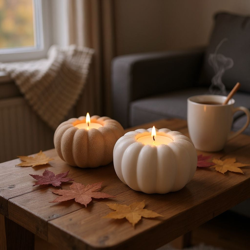 Autumn Pumpkin Tealight Holder - Set of 2