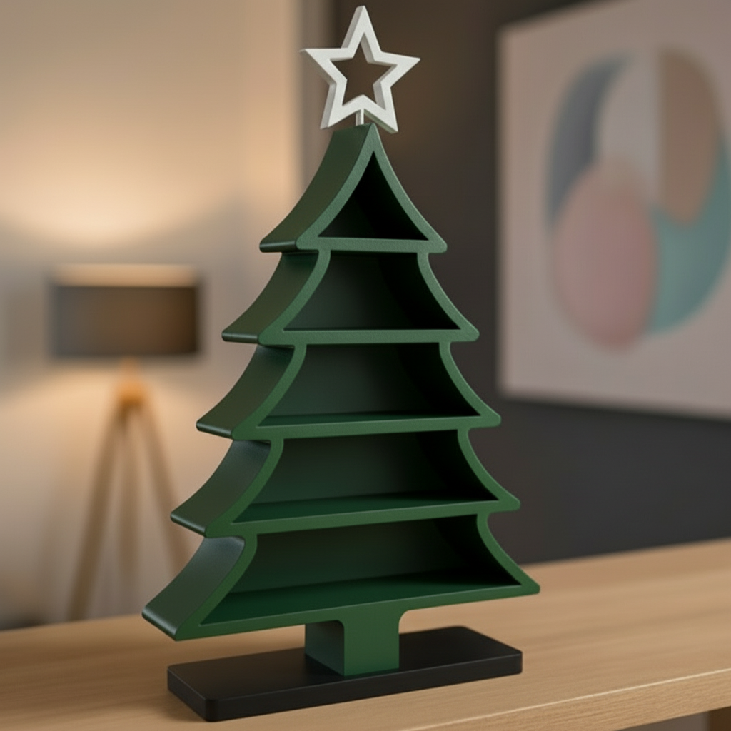 Tiered Christmas Tree Display Shelf – Modern Holiday Decor