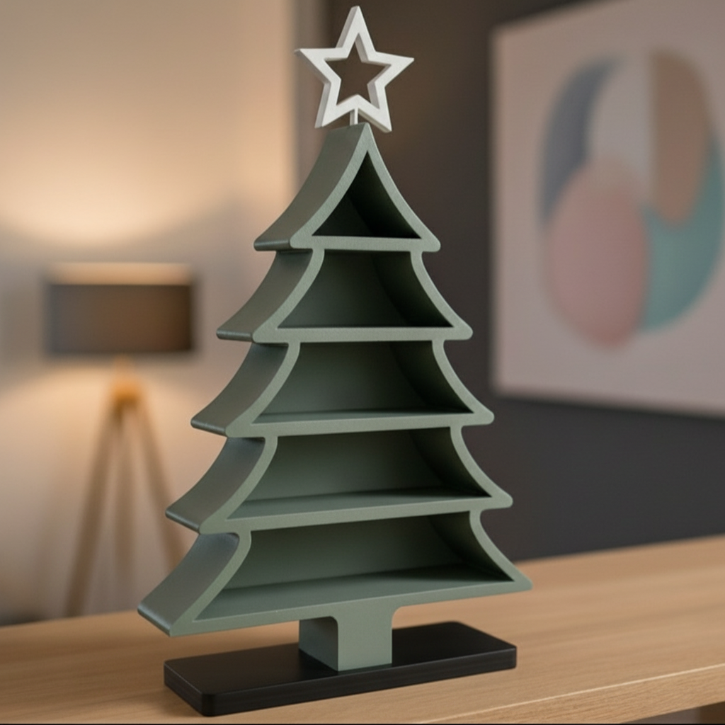 Tiered Christmas Tree Display Shelf – Modern Holiday Decor