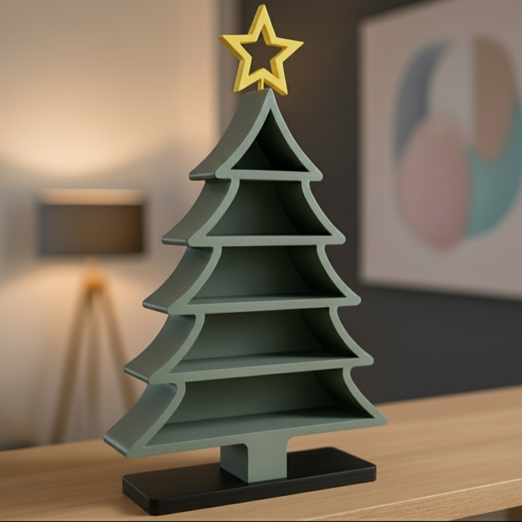 Tiered Christmas Tree Display Shelf – Modern Holiday Decor