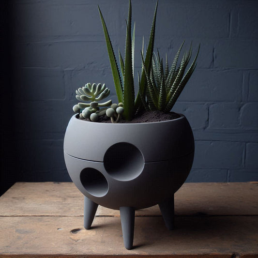 Spaced-Out Mid Century Plant Pot "We Landed" image 0