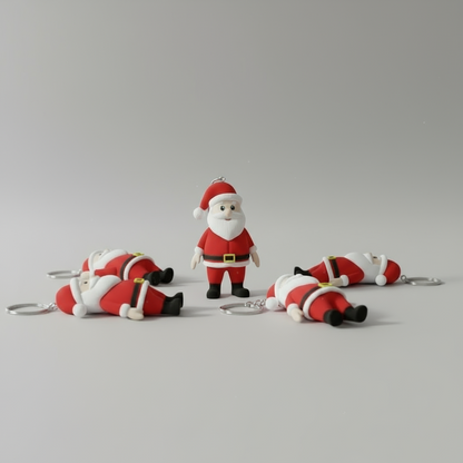 Flexible Mini Santa Keychain