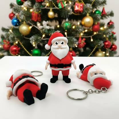 Flexible Mini Santa Keychain