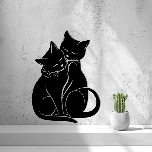 2D Loving Cats Wall Art image 0