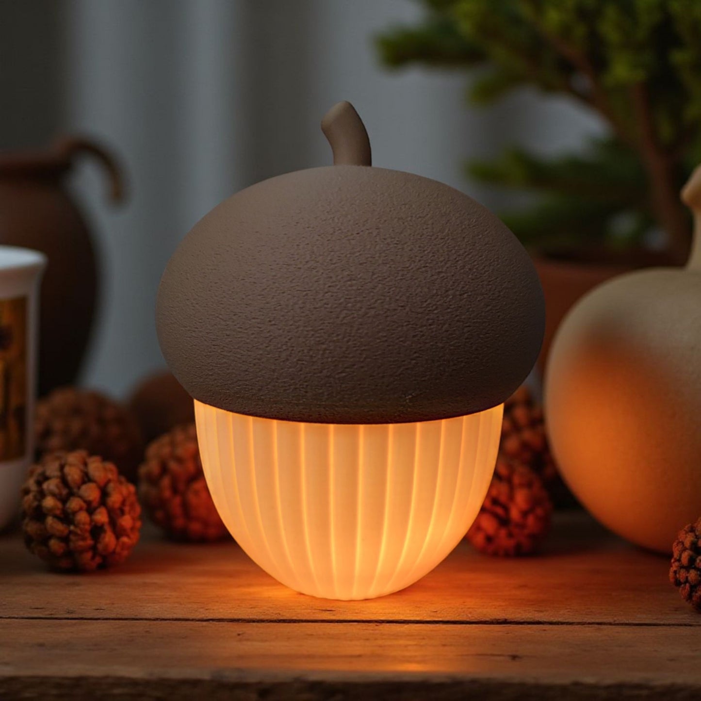 Ribbed Acorn Container – Autumn and Winter Décor