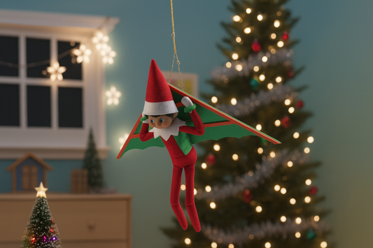 Elf on the Shelf Hang Glider Christmas Prop