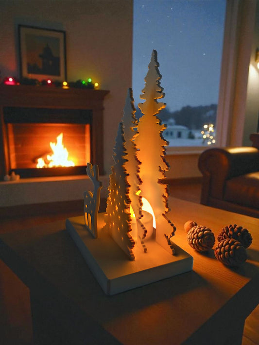 Winter Glow Scene – Christmas LED Tealight Holder