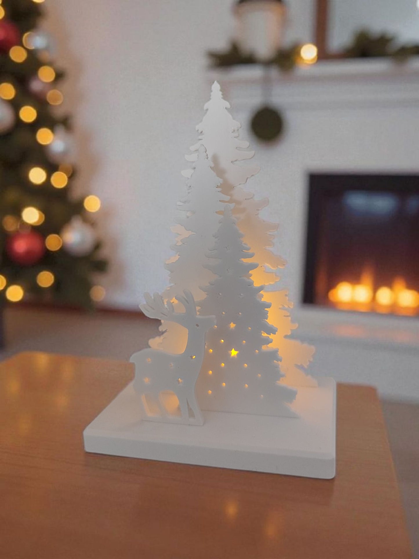 Winter Glow Scene – Christmas LED Tealight Holder