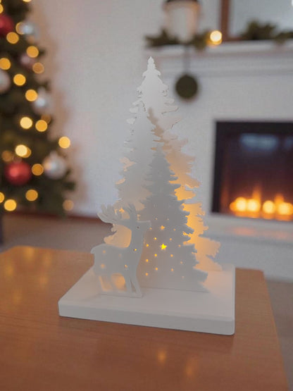 Winter Glow Scene – Christmas LED Tealight Holder