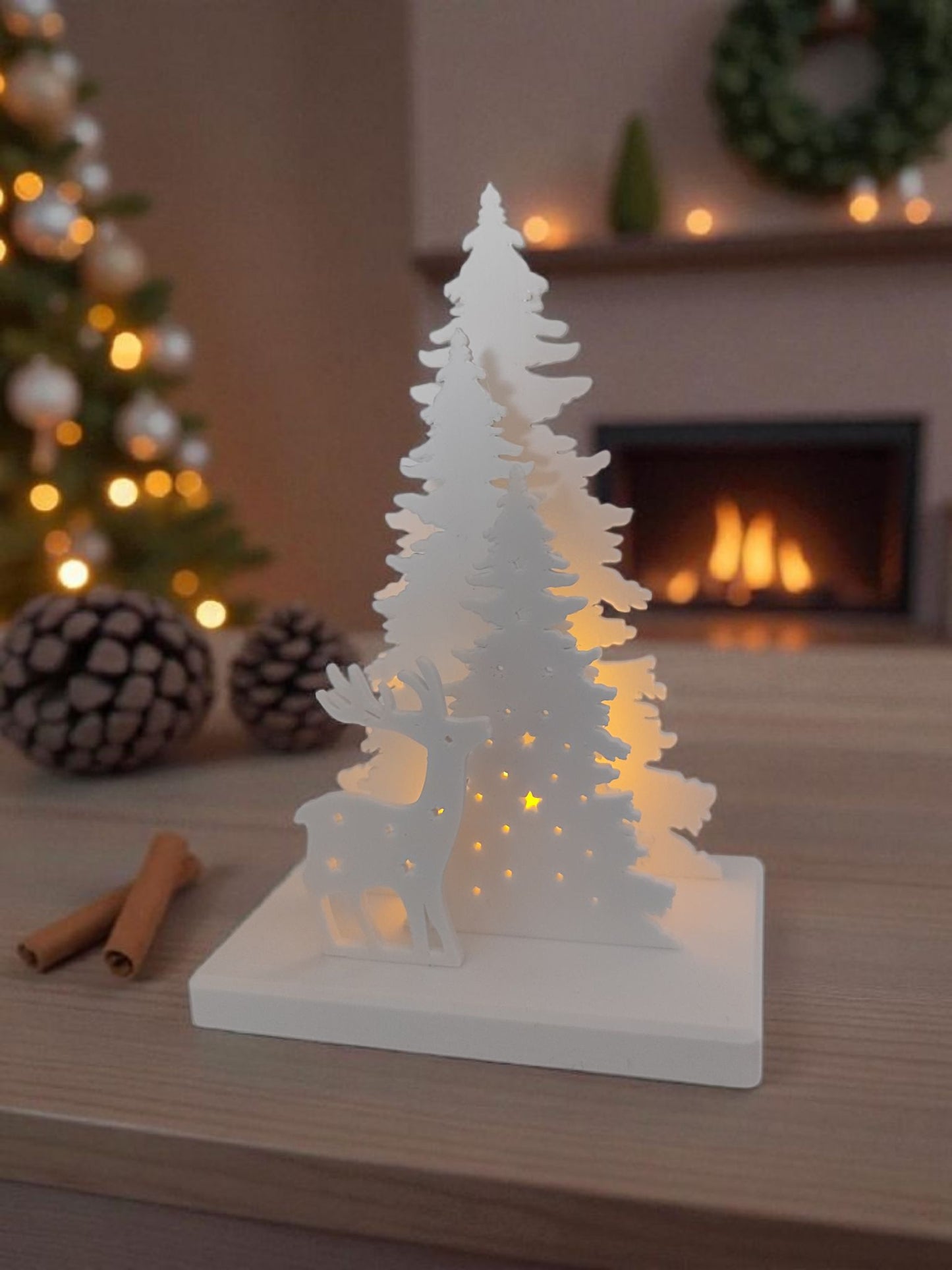 Winter Glow Scene – Christmas LED Tealight Holder