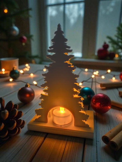 Winter Glow Scene – Christmas LED Tealight Holder