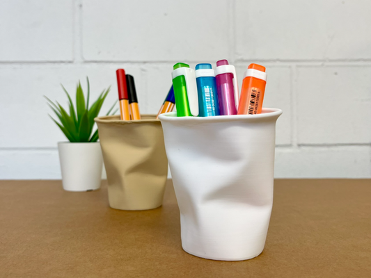Crushed Paper Cup – Modern Desk Organizer