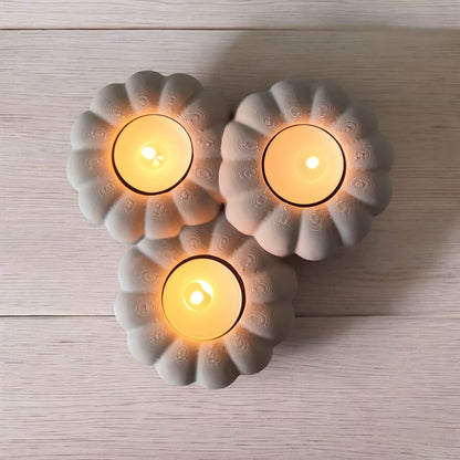 Autumn Pumpkin Tealight Holder - Single (3 Tealights)