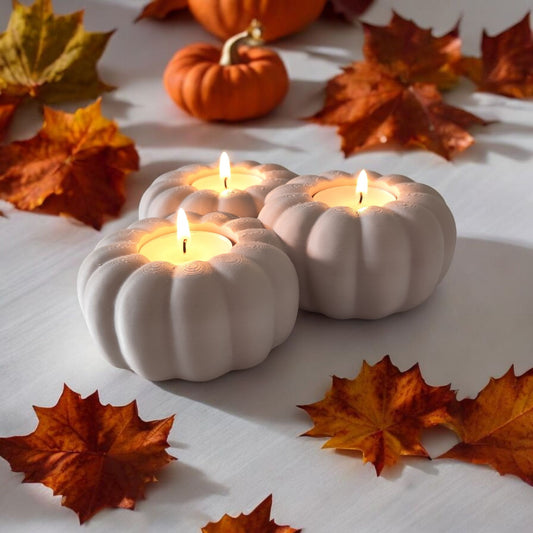 Autumn Pumpkin Tealight Holder - Single (3 Tealights)