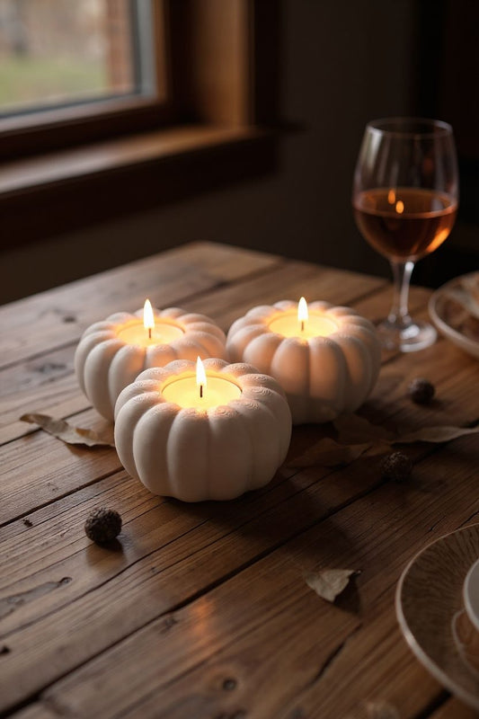 Autumn Pumpkin Tealight Holder - Single (3 Tealights)