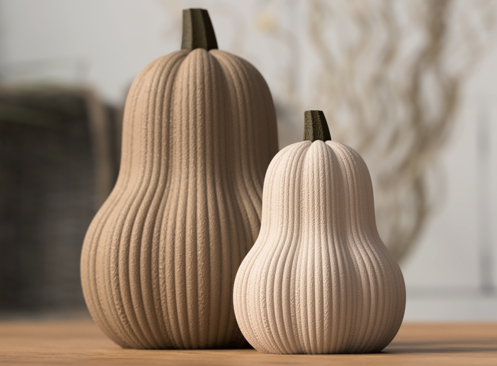 Butternut Pumpkin Decoration – Modern Fall Style (Set of 2)