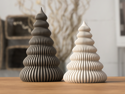 Serene Modern Christmas Tree Tealight Holder Set