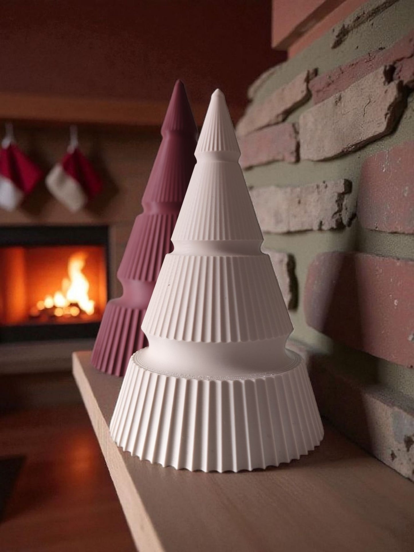 Modern Ribbed Christmas Tree Duo