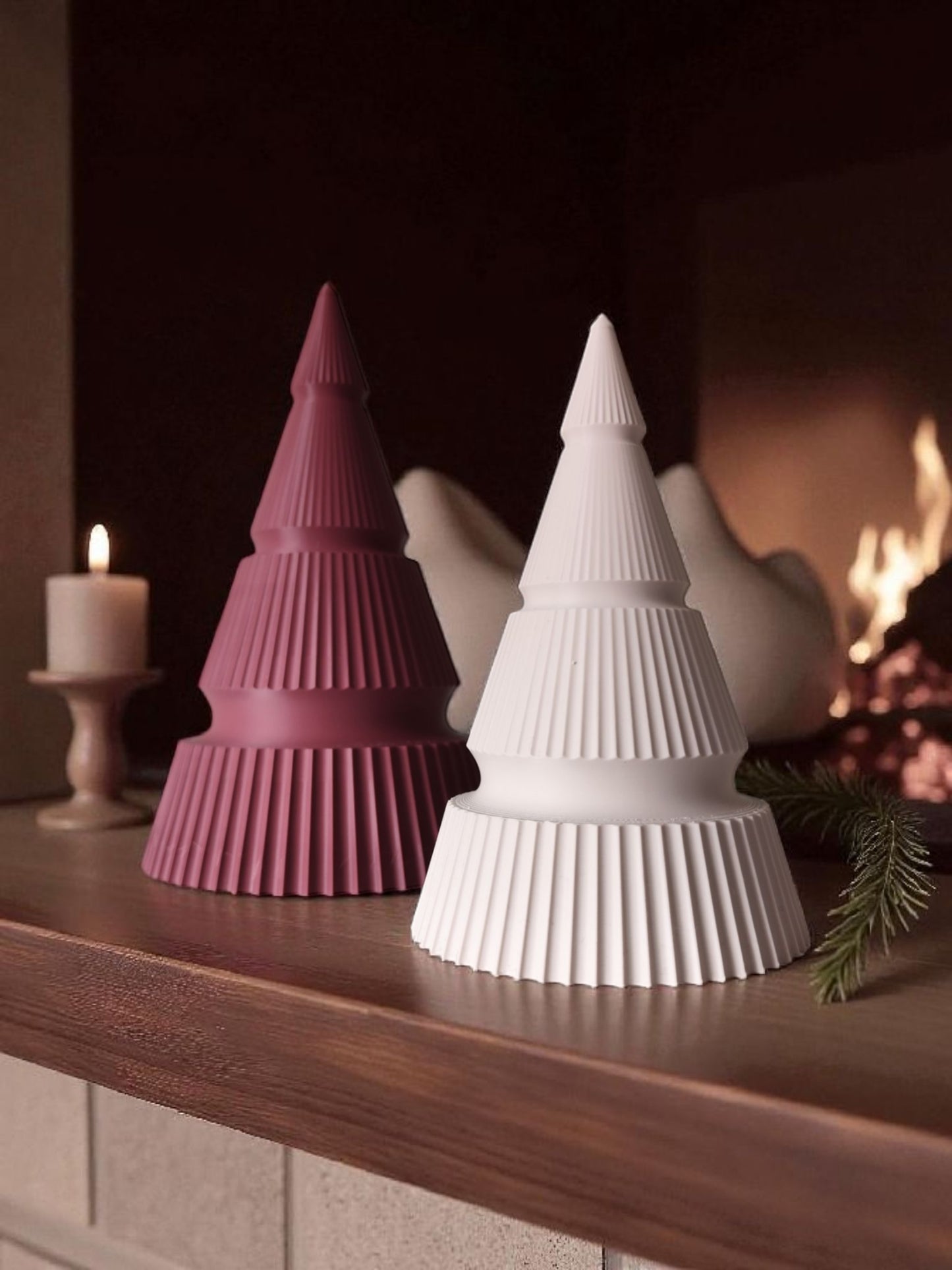 Modern Ribbed Christmas Tree Duo
