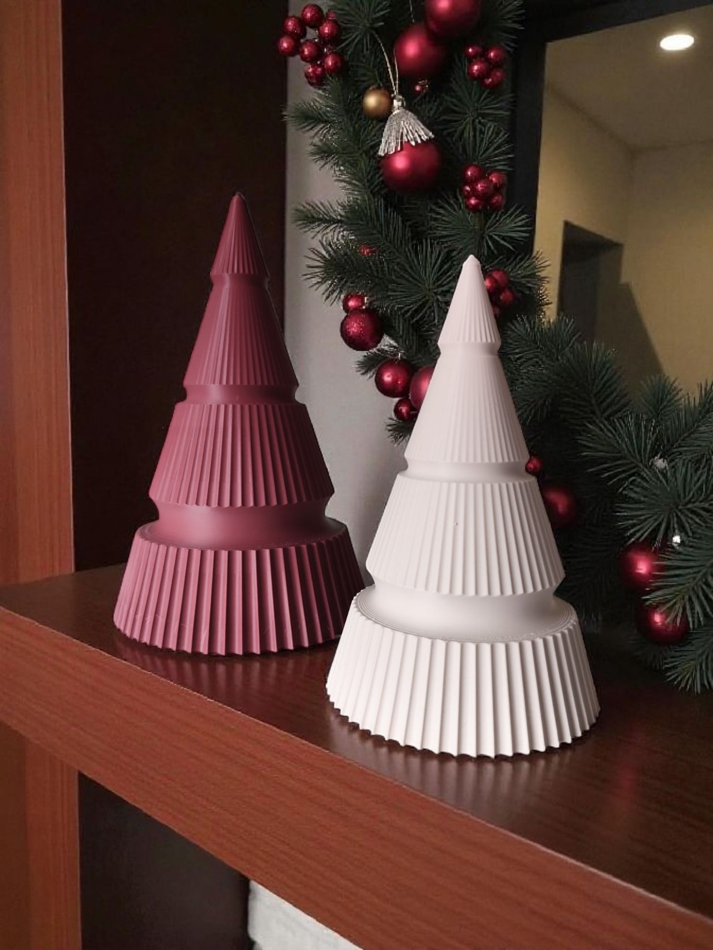 Modern Ribbed Christmas Tree Duo