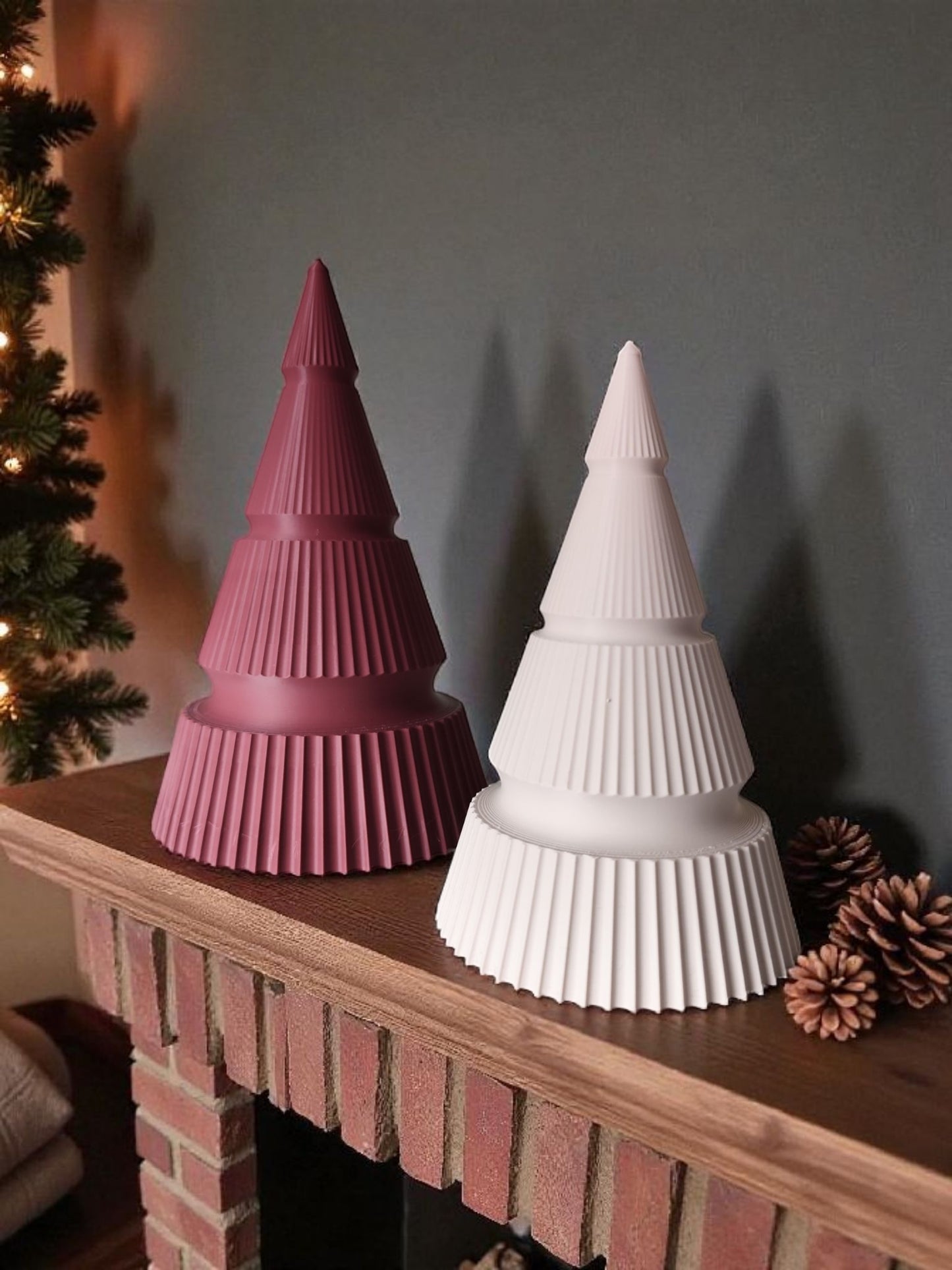 Modern Ribbed Christmas Tree Duo