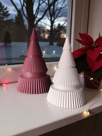 Modern Ribbed Christmas Tree Duo