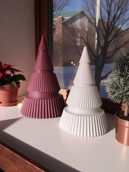 Modern Ribbed Christmas Tree Duo