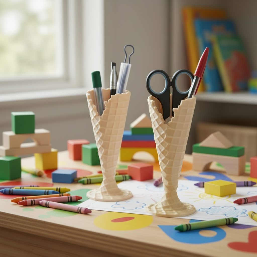 Ice Cream Cone Pencil Holder