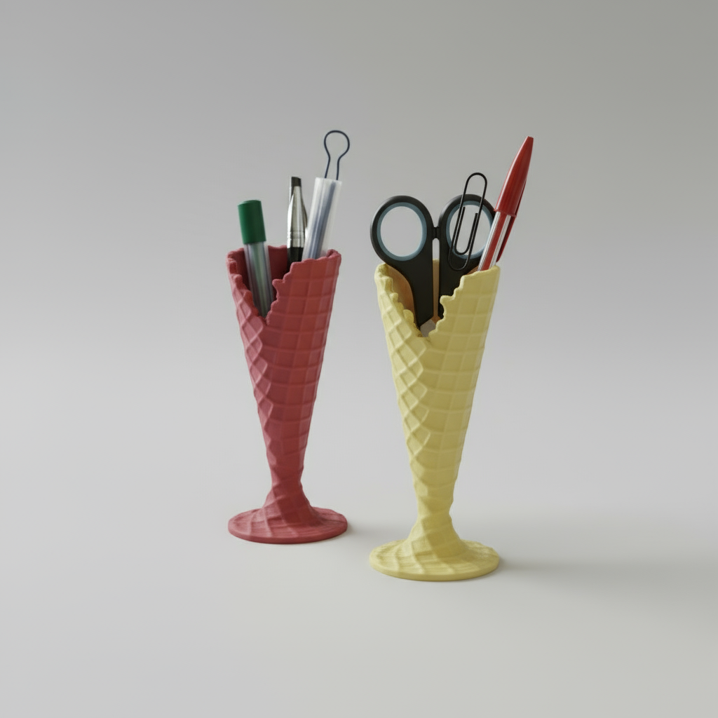 Ice Cream Cone Pencil Holder