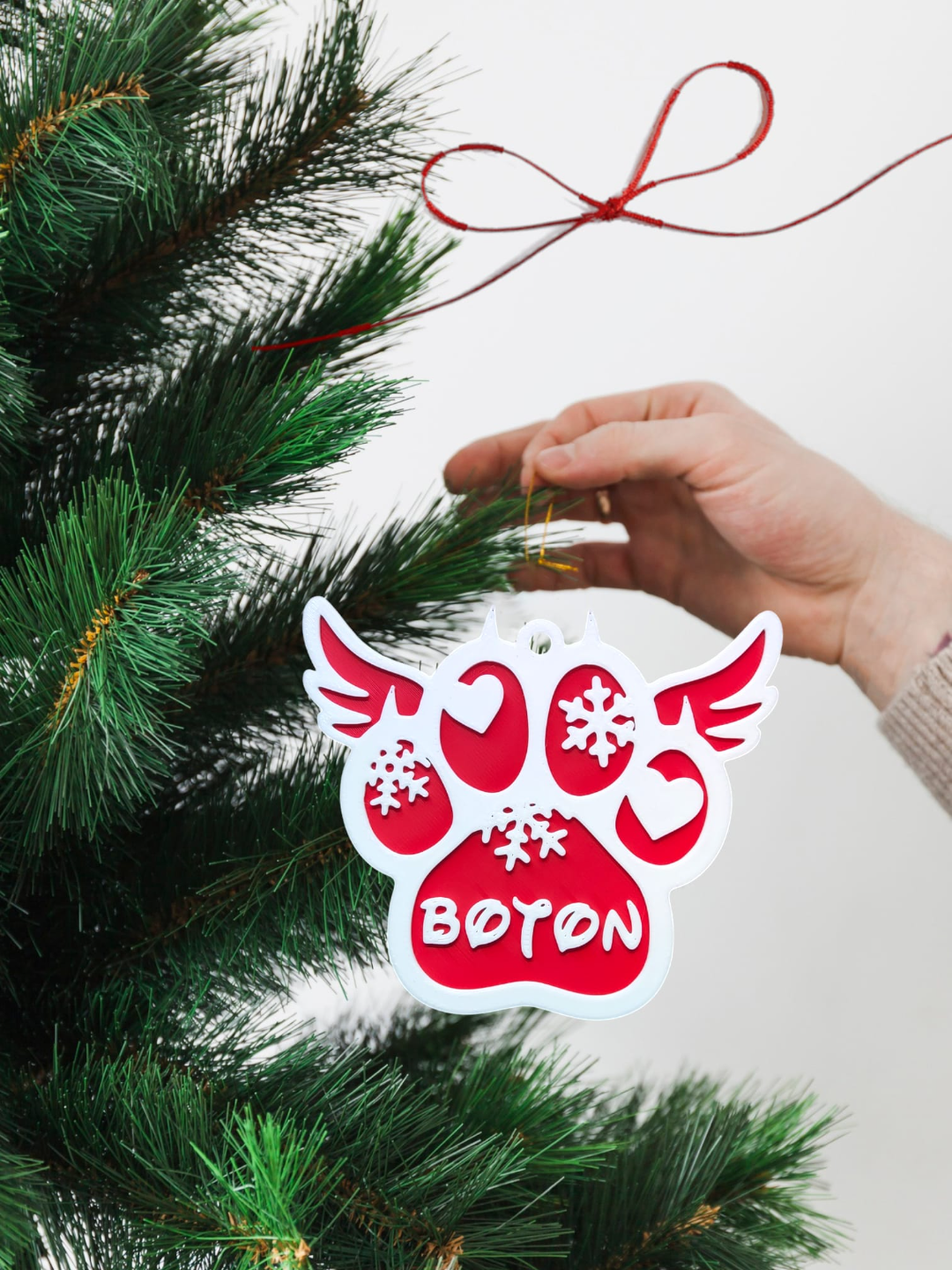 Custom Pet Paw Ornament – With Optional Angel Wings