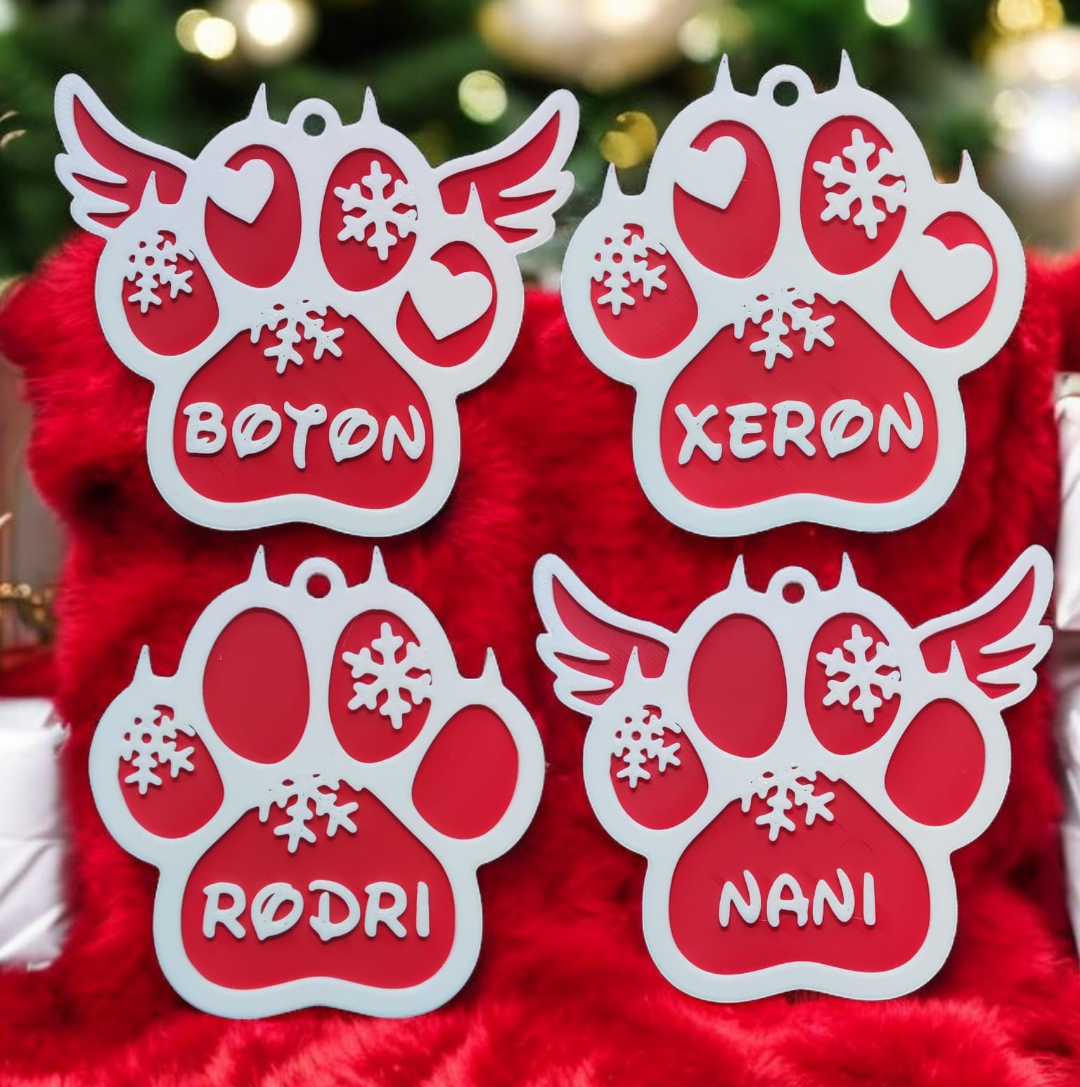 Custom Pet Paw Ornament – With Optional Angel Wings