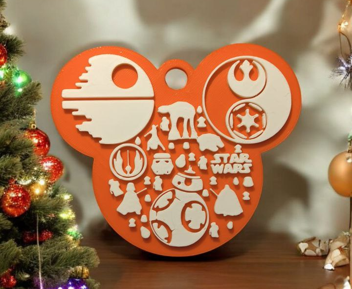Star Wars Inspired Christmas Ornament – Modern Galactic Tree Decoration