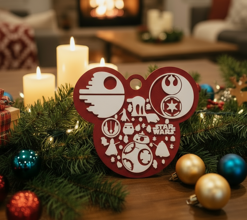 Star Wars Inspired Christmas Ornament – Modern Galactic Tree Decoration