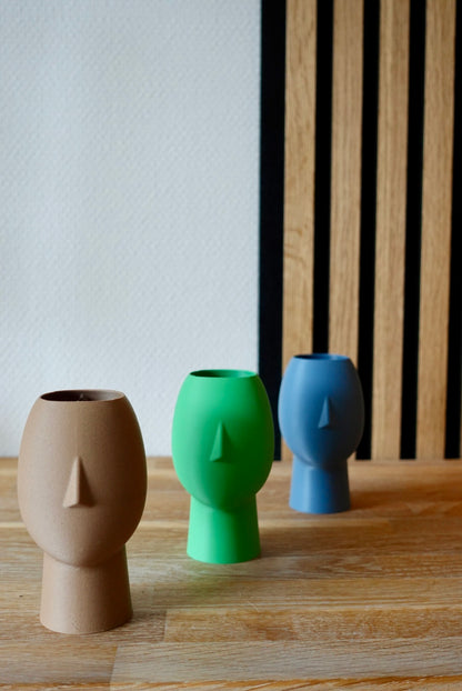 Modern Moai Head Pencil Holder